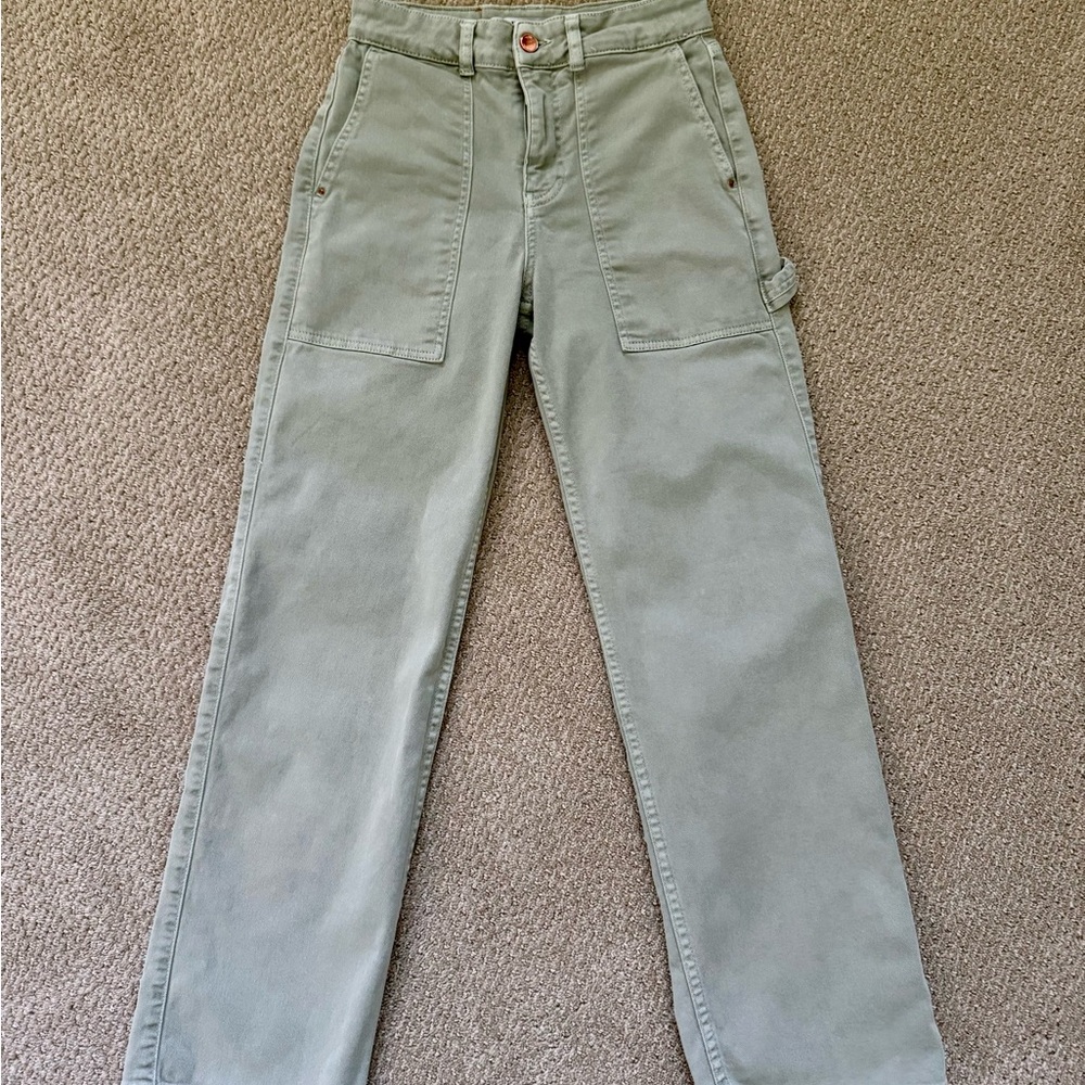 Zara Light Green Utility Pants